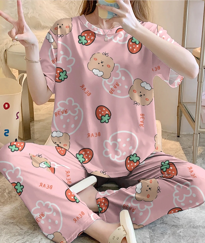 Strawberry Bear Kısa Kollu Supersoft Pijama Takımı